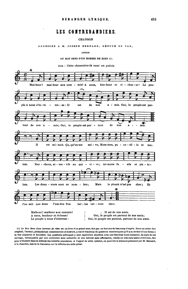 Sheet Music for The Smugglers
